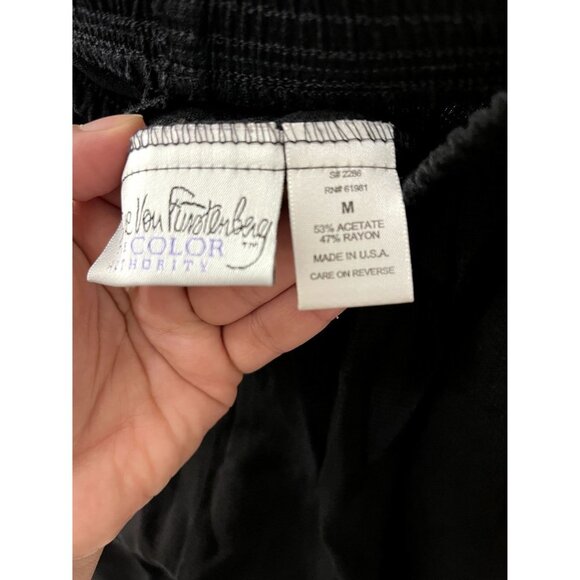 Diana Von Furstenberg The Color Authority black button down pant set Medium - Picture 5 of 6